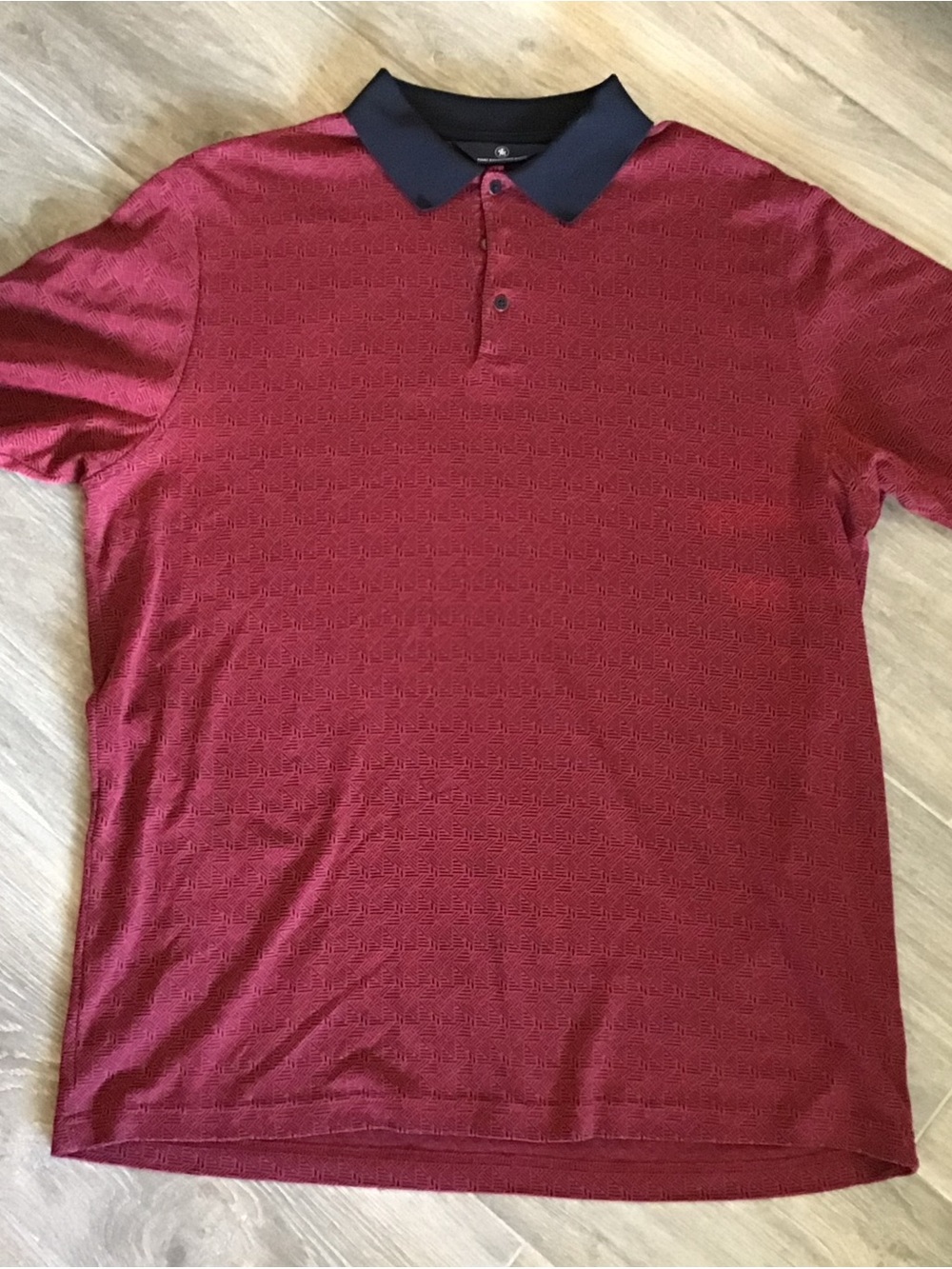 Hart Schaffner Marx Burgundy Polo with Black Collar